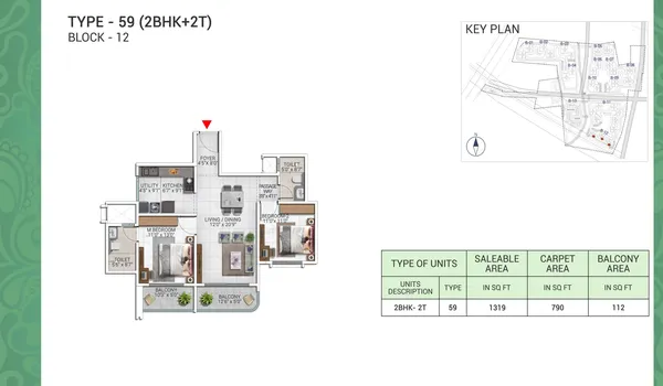 2 BHK 1319 Sq Ft 2 BHK 1319 Sq Ft