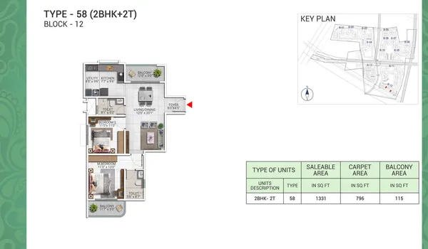 2 BHK 1331 Sq Ft 2 BHK 1331 Sq Ft