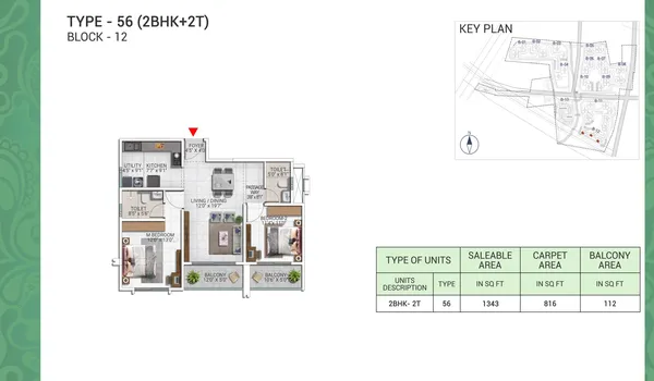 2 BHK 1343 Sq Ft 2 BHK 1343 Sq Ft