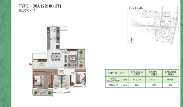 2 BHK 1661 Sq Ft 2 BHK 1661 Sq Ft