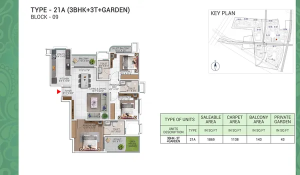 3 BHK 1869 Sq Ft 3 BHK 1869 Sq Ft