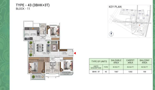 3 BHK 1967 Sq Ft 3 BHK 1967 Sq Ft
