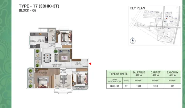 3 BHK 1981 Sq Ft 3 BHK 1981 Sq Ft