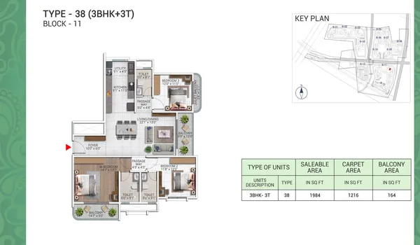 3 BHK 1984 Sq Ft 3 BHK 1984 Sq Ft