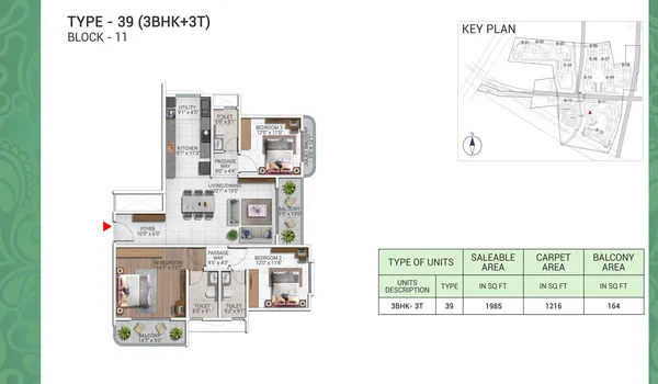 3 BHK 1985 Sq Ft 3 BHK 1985 Sq Ft