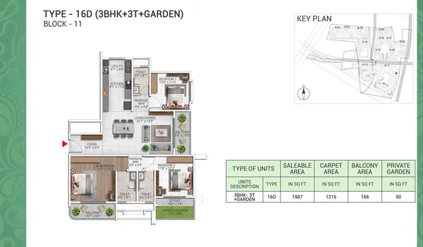 3 BHK 1987 Sq Ft 3 BHK 1987 Sq Ft