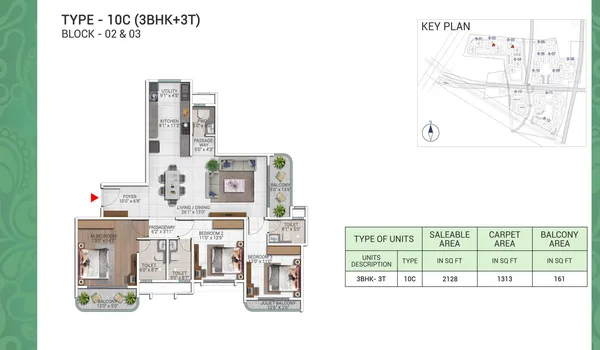 3 BHK 2128 Sq Ft 3 BHK 2128 Sq Ft
