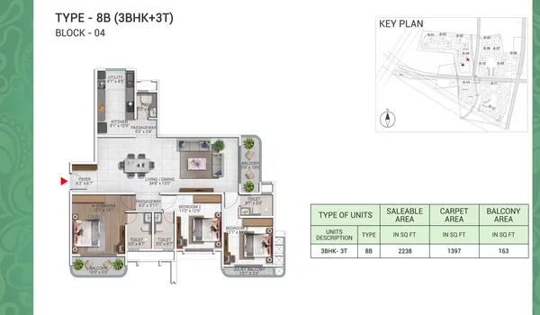 3 BHK 2238 Sq Ft 3 BHK 2238 Sq Ft