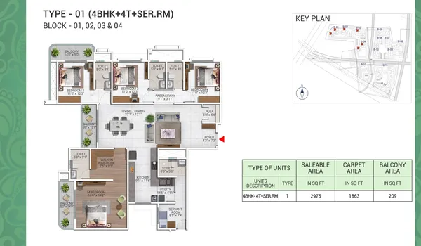 4 BHK 2975 Sq Ft 4 BHK 2975 Sq Ft